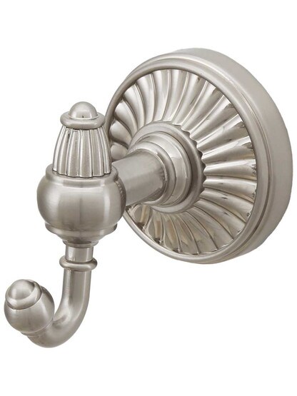 Tuscany Double Towel Hook in Satin Nickel.